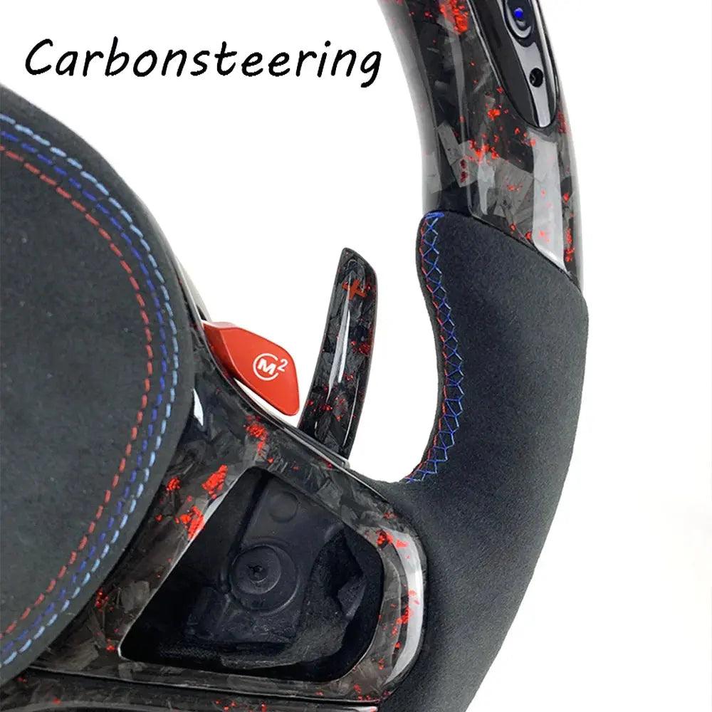 Cars accessories Alcantara Forged Carbon fiber steering wheel For BMW G20 G30 G21 G22 G23 M3 M4 320i 325i 330i 340i G22 G42 G80 - Auto Part Pro Switzerland
