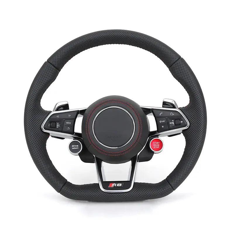 Car Start Button S-Line Half Alcantara Carbon Fiber Paddle LED Steering Wheel for TT R8 A4 A5 B8 B9 S4 RS6 A6 C7 RS Q5 Q6 - Auto Part Pro Switzerland