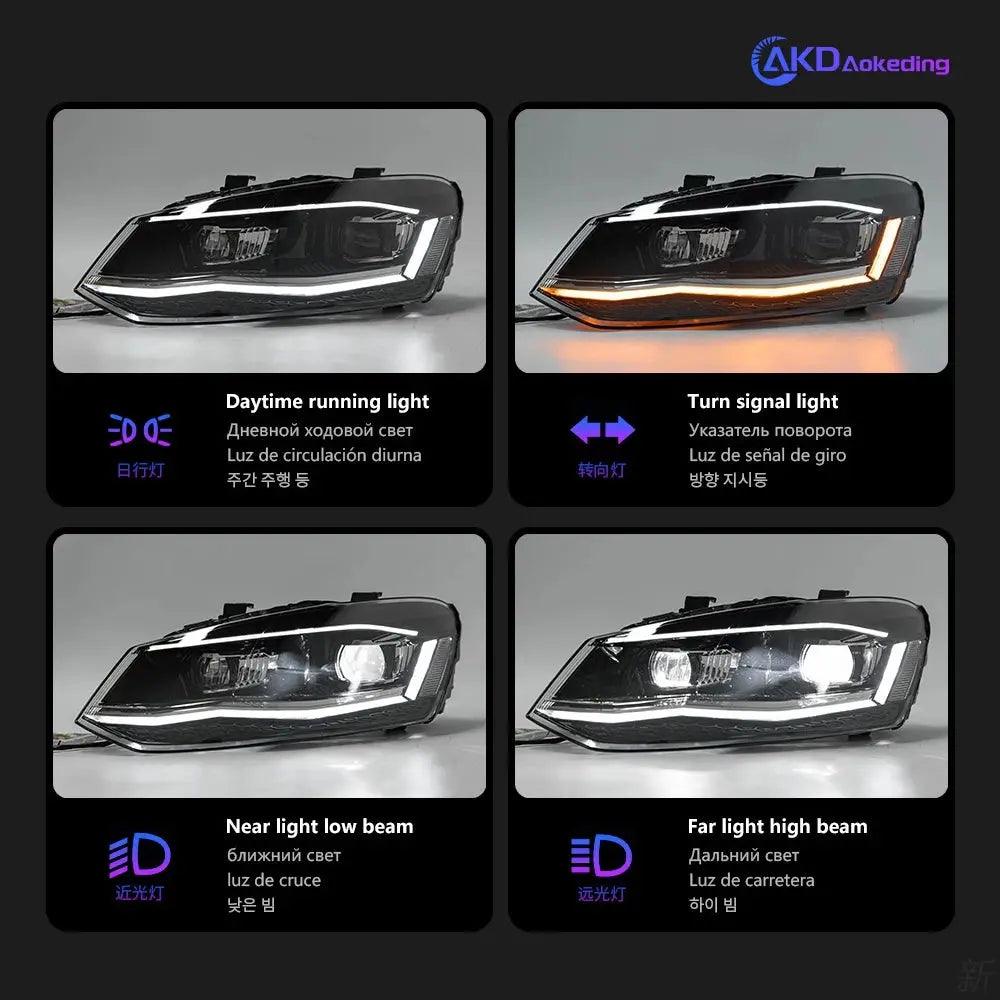 AKD Car Styling for VW Polo Headlights 2011-2018 Vento LED Headlight New Polo Design DRL Hid Head Lamp Bi Xenon Beam Accessories - Auto Part Pro Switzerland