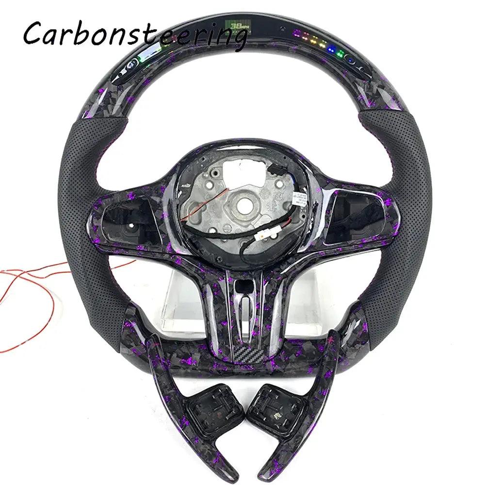 Cars accessories Alcantara Forged Carbon fiber steering wheel For BMW G20 G30 G21 G22 G23 M3 M4 320i 325i 330i 340i G22 G42 G80 - Auto Part Pro Switzerland