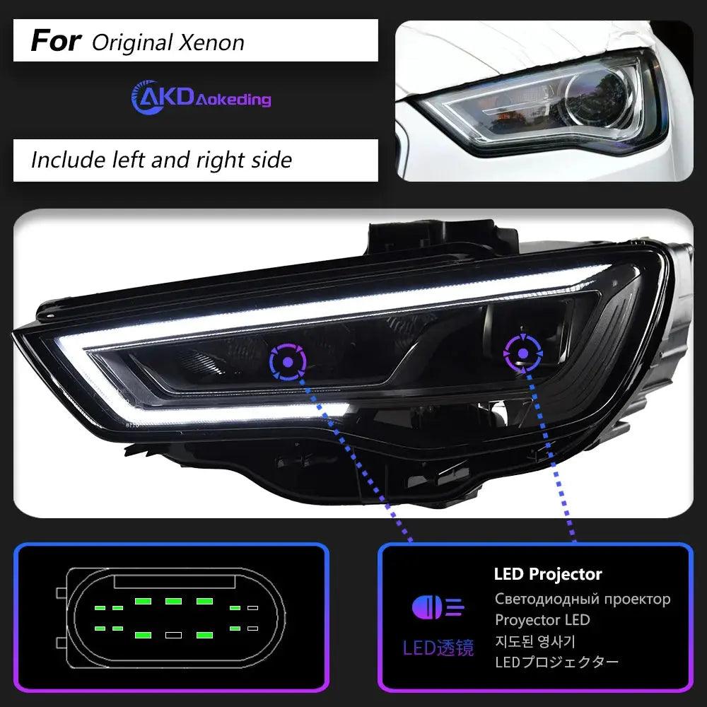 AKD Car Styling Head Lamp for Audi A3 Headlights 2014-2016 A3 8V LED Headlight Projector Lens DRL Head Lamp Auto Accessories - Auto Part Pro Switzerland