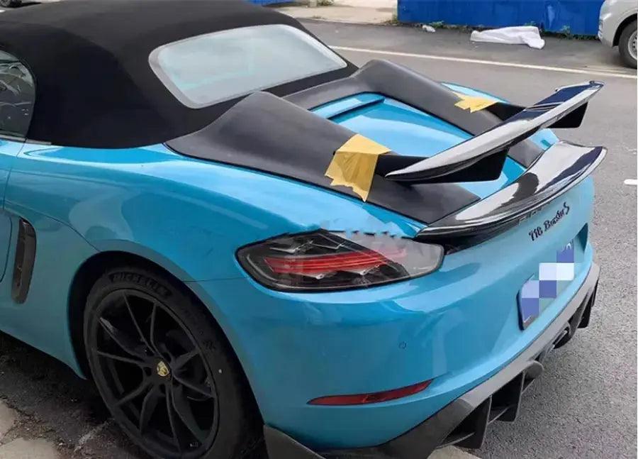 For Porsche 718 982 Cayman Boxster 987 981 Carbon Fiber Spoiler Tail fins Rear Trunk Spoiler Guide Wing Rear Wing body kit - Auto Part Pro Switzerland