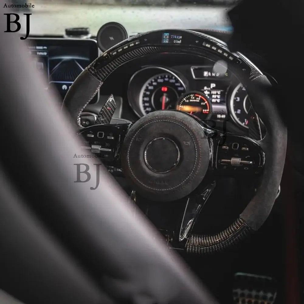 LED Steering Wheel Carbon Fiber Fit For Benz Mercedes AMG C63 E63 A C E CL GL W205 W204 W213 W212 2012-2021 Customized - Auto Part Pro Switzerland