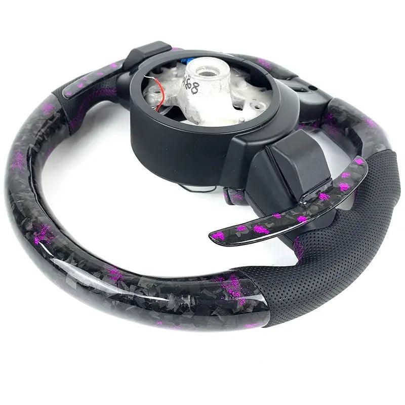 HYCS LED Purple Petal Forged Carbon Fiber Steering Wheel For BMW F20 F22 F30 F35 F32 F01 F02 F10 F18 M2 M3 M4 M5 - Auto Part Pro Switzerland