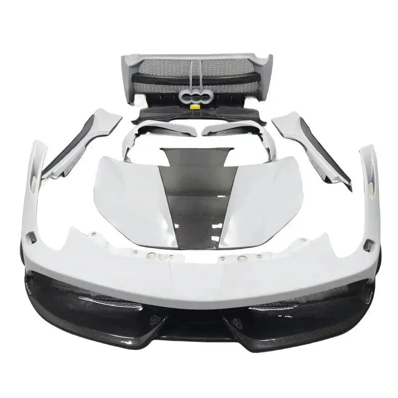BodyKit For Ferrari 458 Italia update to Misha Style Fiberglass or semi-carbon fiber bumper side skirt spoiler hood - Auto Part Pro Switzerland