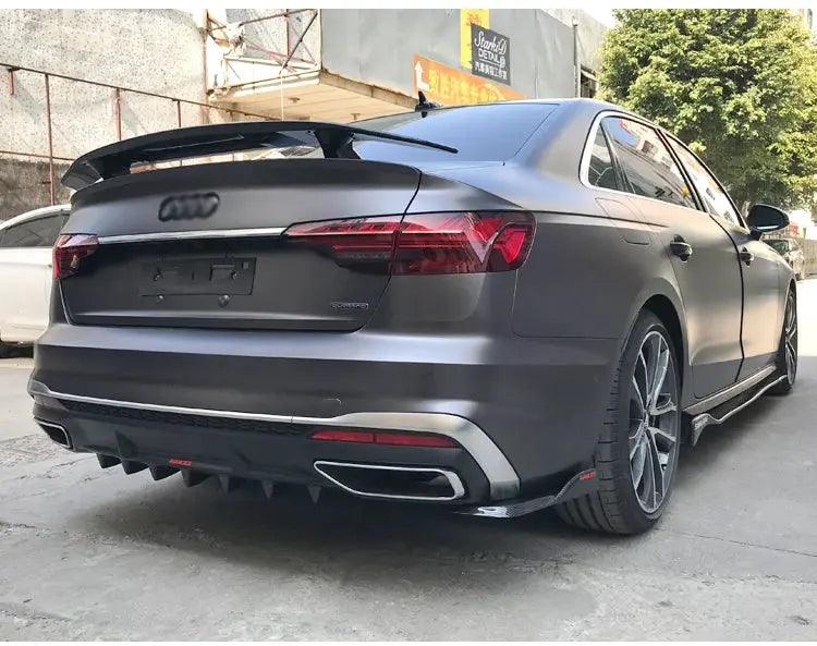 Audi A4 2017-2022 Rear Bumper Diffuser Shark Fin Spoiler Kit ABS - Auto Part Pro Switzerland