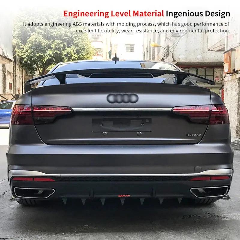 Audi A4 2017-2022 Rear Bumper Diffuser Shark Fin Spoiler Kit ABS - Auto Part Pro Switzerland
