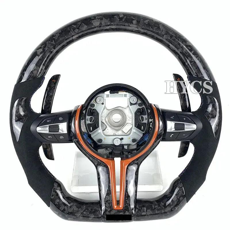 HYCS LED Purple Petal Forged Carbon Fiber Steering Wheel For BMW F20 F22 F30 F35 F32 F01 F02 F10 F18 M2 M3 M4 M5 - Auto Part Pro Switzerland