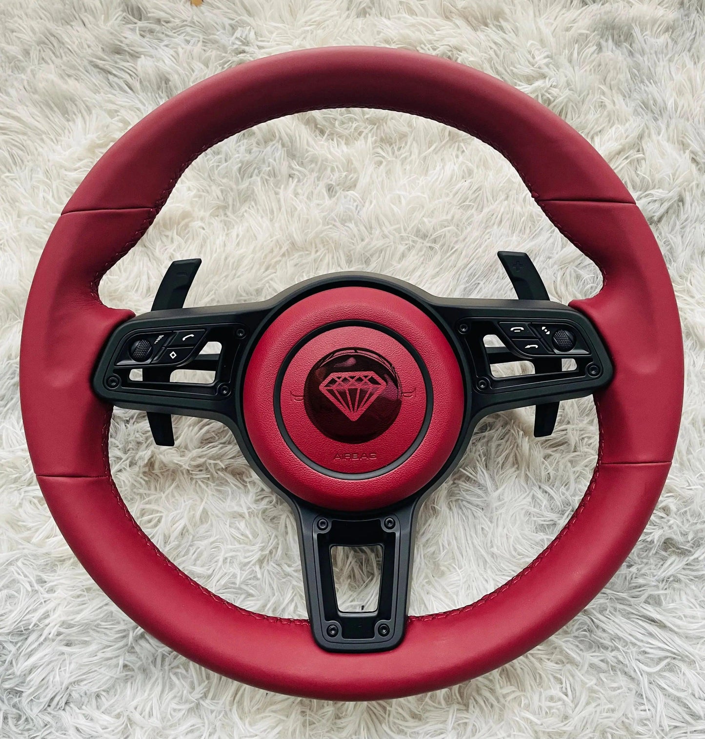 MT AUto Car Parts Full Leather Steering Wheel for Porsche Cayenne Boxster Panamera Cayman 911 991 970 997 718 Steering Wheel - Auto Part Pro Switzerland