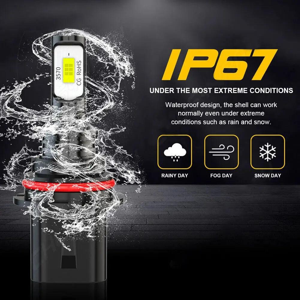 2pcs 9007 HB5 CSP LED Headlight Bulbs Conversion Kit High Low Beam 6000K Super White Headlight Automobiles Accessories - Auto Part Pro Switzerland
