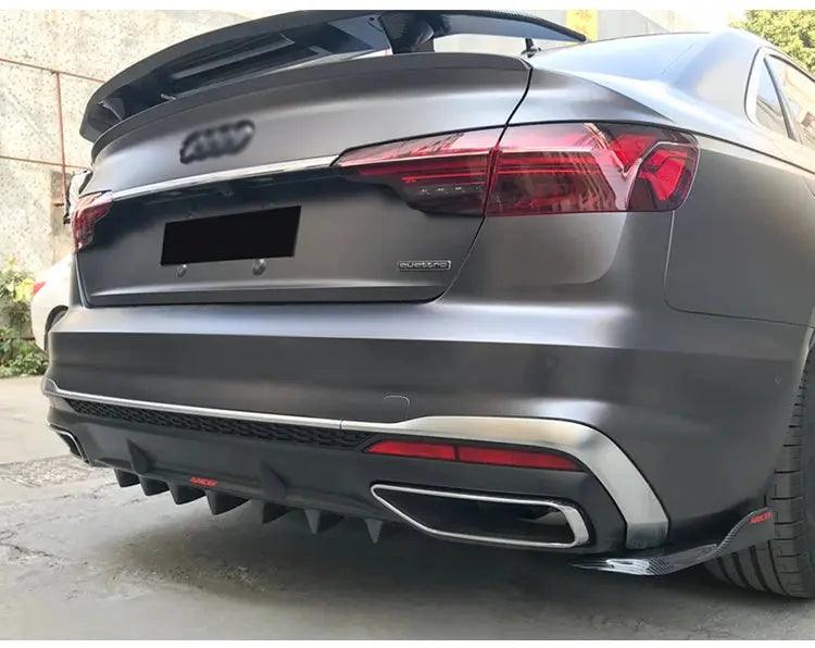 Audi A4 2017-2022 Rear Bumper Diffuser Shark Fin Spoiler Kit ABS - Auto Part Pro Switzerland