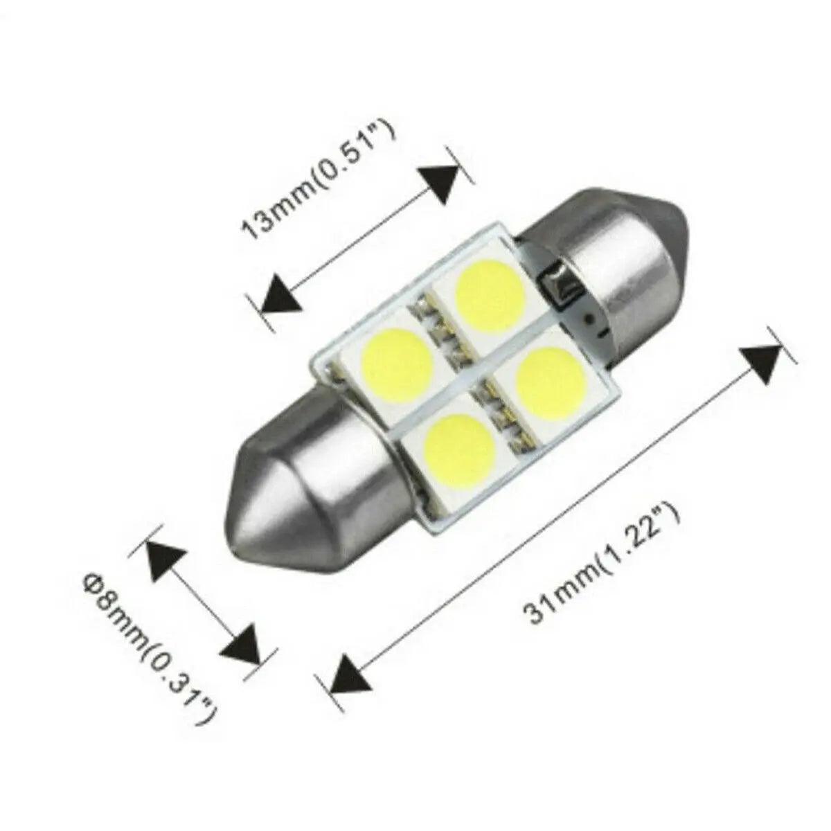14Pcs LED Interior Package Kit for T10 36mm Map Dome License Plate Lights White - Auto Part Pro Switzerland