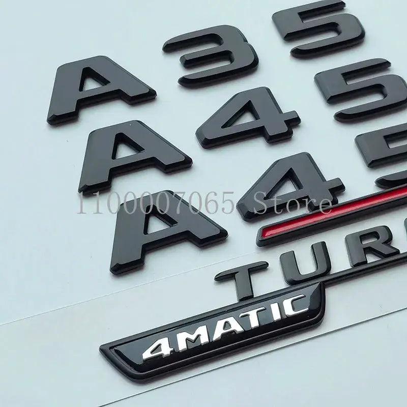 2017 Matte Black Letters A35 A45 A45S Turbo 4matic Emblem for Car Fender Trunk Rear W176 W177 Logo Sticker - Auto Part Pro Switzerland