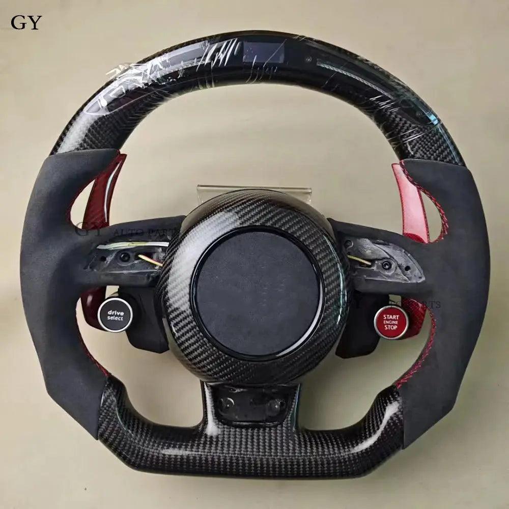 LED Steering Wheel Fit For Audi RS3 RS4 RS5 RS6 RS7 S3 S4 S5 A3 A4 A5 Carbon Fiber Racing Steering Wheel - Auto Part Pro Switzerland