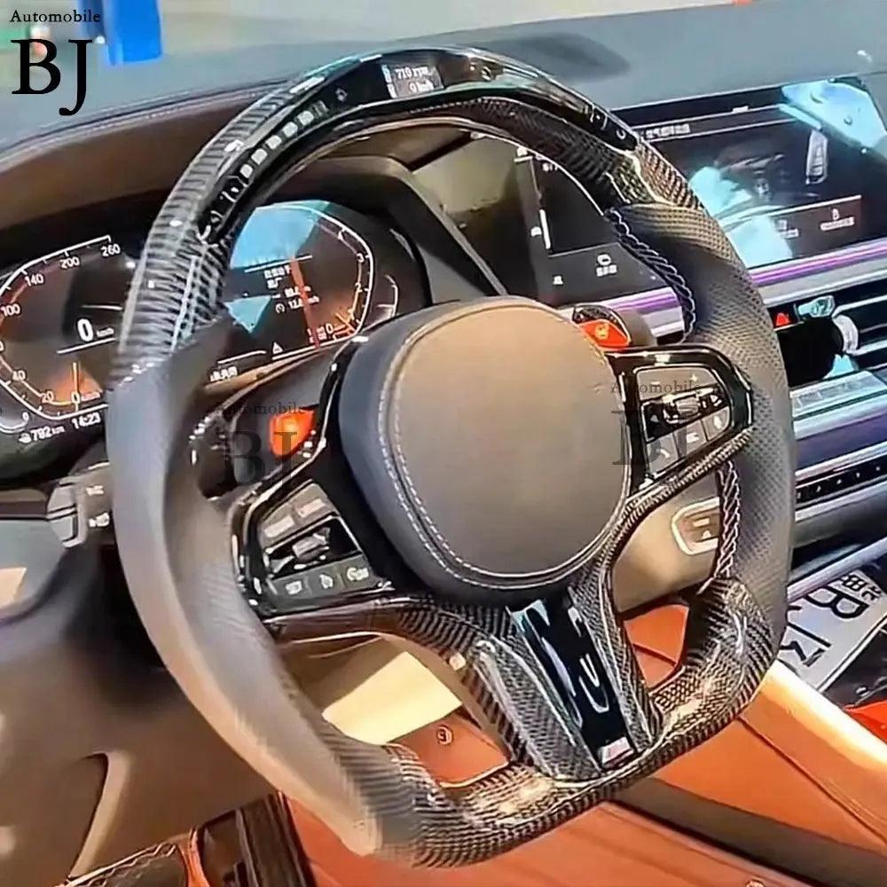 LED Steering Wheel Fit For BMW M1 M2 M3 M4 M5 G Series F40 F44 G20 G21 G28 G22 G29 G80 Carbon Fiber Customized Sport Wheel - Auto Part Pro Switzerland
