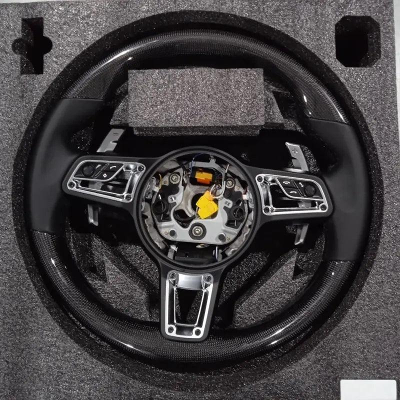 Car Steering Wheel for Porsche Macan Panamera Taycan Cayenne Cayman 718 911 918 Carbon Fiber Steering Wheel Car Accessories - Auto Part Pro Switzerland