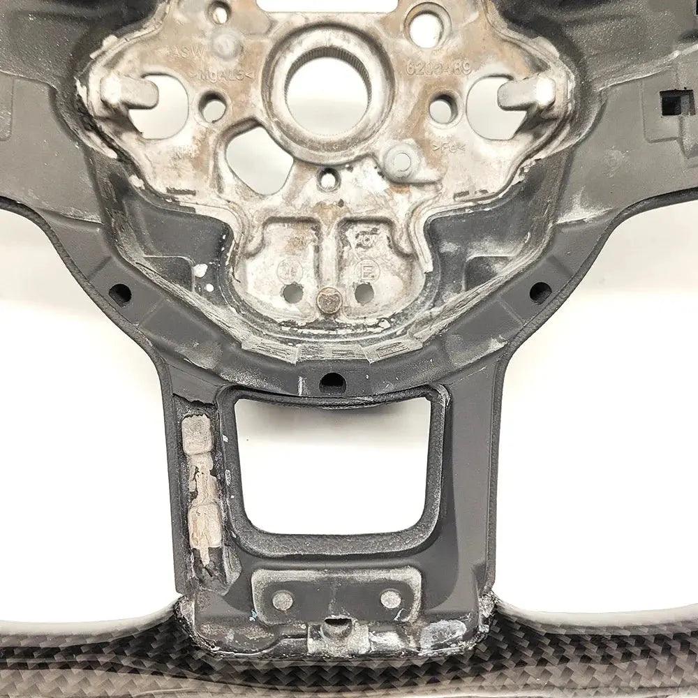 For VW Golf MK7 Passat B8 Tigian MK2 Rline Sport Carbon Fiber Leather Perforated Steering Wheel with Back Label - Auto Part Pro Switzerland