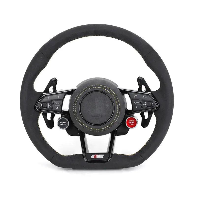 Car Start Button S-Line Half Alcantara Carbon Fiber Paddle LED Steering Wheel for TT R8 A4 A5 B8 B9 S4 RS6 A6 C7 RS Q5 Q6 - Auto Part Pro Switzerland