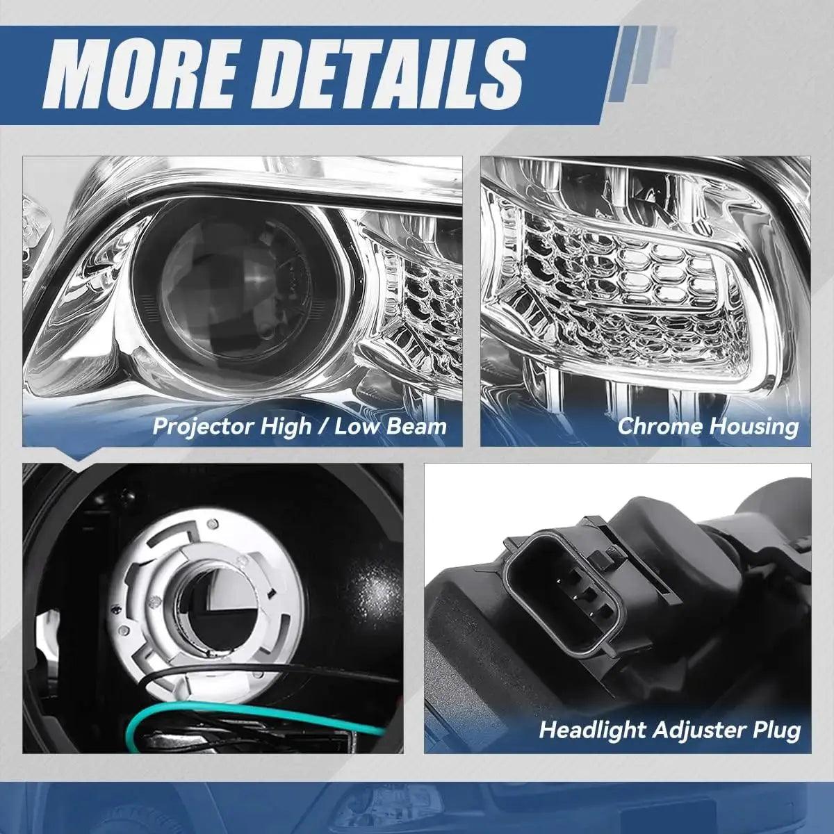 Auto Dynasty 4Pcs Factory Style Projector Headlights and LED DRL Signal Lamps Compatible with Cherokee 2014-2018, Driver an - Auto Part Pro Switzerland