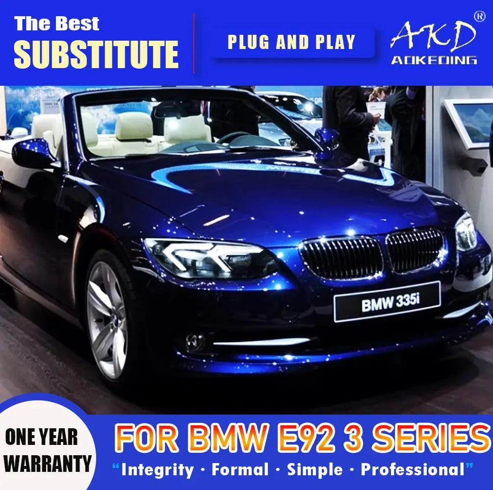 AKD Head Lamp for BMW E92 LED Headlight 2011-2013 Headlights E92 330I 335I DRL Turn Signal High Beam Angel Eye Projector Lens - Auto Part Pro Switzerland