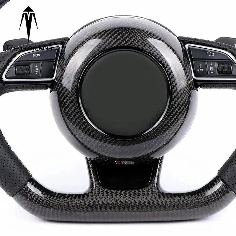 Modified fit for audis B8.5 S4 S5 RS5 RS6 Q5 Q7 carbon fiber perforated leather steering wheel - Auto Part Pro Switzerland