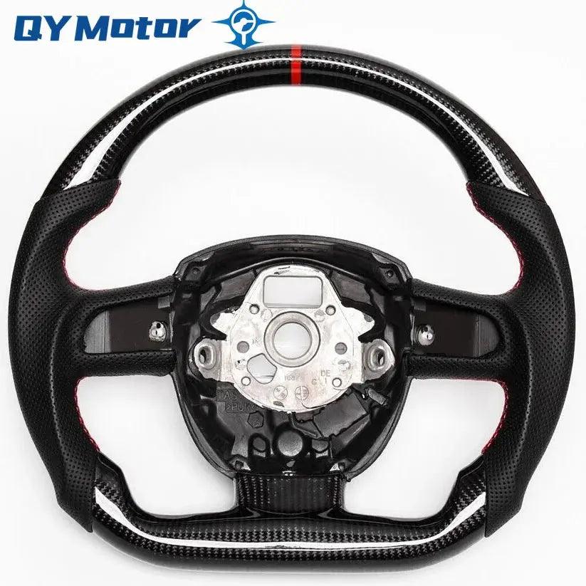 LED Display Real Carbon Fiber Steering Wheel For Audi B8 A4 A5 2008-2012 Perforated Leather Car Steering Wheel - Auto Part Pro Switzerland