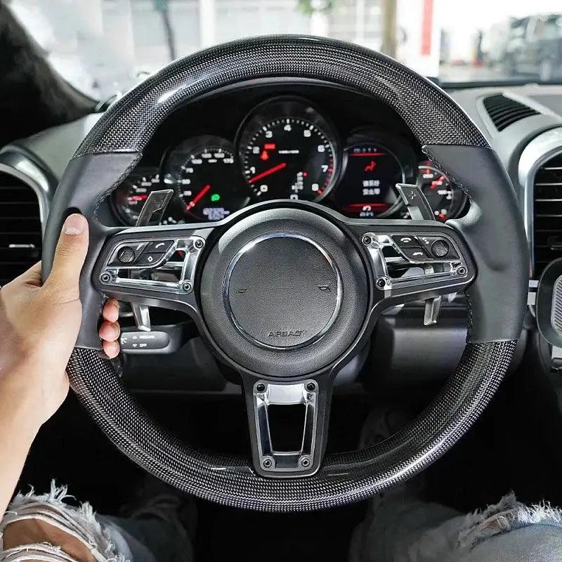 Car Steering Wheel for Porsche Macan Panamera Taycan Cayenne Cayman 718 911 918 Carbon Fiber Steering Wheel Car Accessories - Auto Part Pro Switzerland