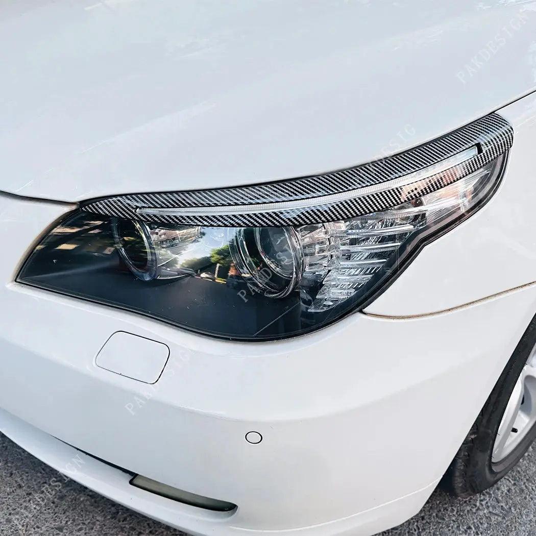 Front Headlight Eyelids Eyebrows Lids Spoiler Bodykit for BMW 5 Series E60 520i 520d 530i 530d 535i M5 2003-2010 ABS - Auto Part Pro Switzerland