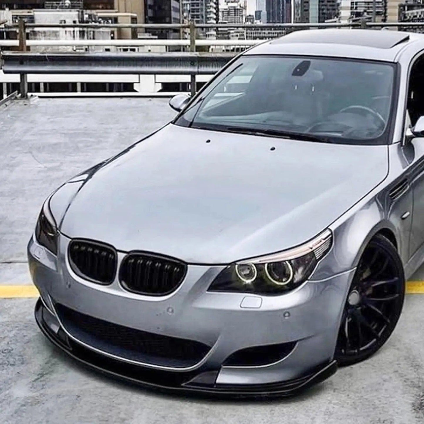 BMW 5 Series E60 E61 M5 2005-2010 Front Bumper Spoiler Lip Carbon Fiber Look/Gloss Black Car Lower Splitter Body Kit Blade - Auto Part Pro Switzerland