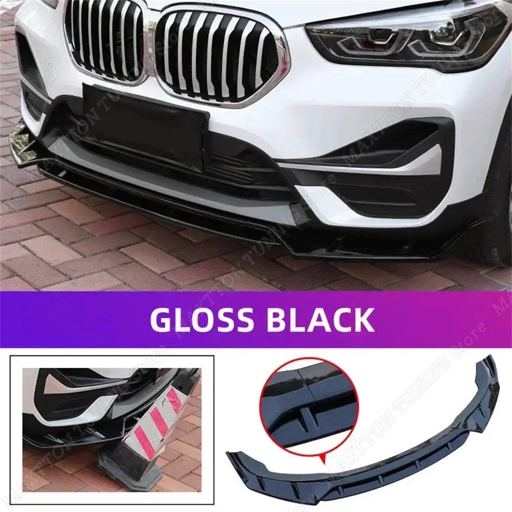 New For BMW X1 F48 2015-2022 4PCS ABS Car Front Bumper Spoiler Splitter Lip Diffuser Chin Bumper Body Kits Gloss Black Tuning - Auto Part Pro Switzerland