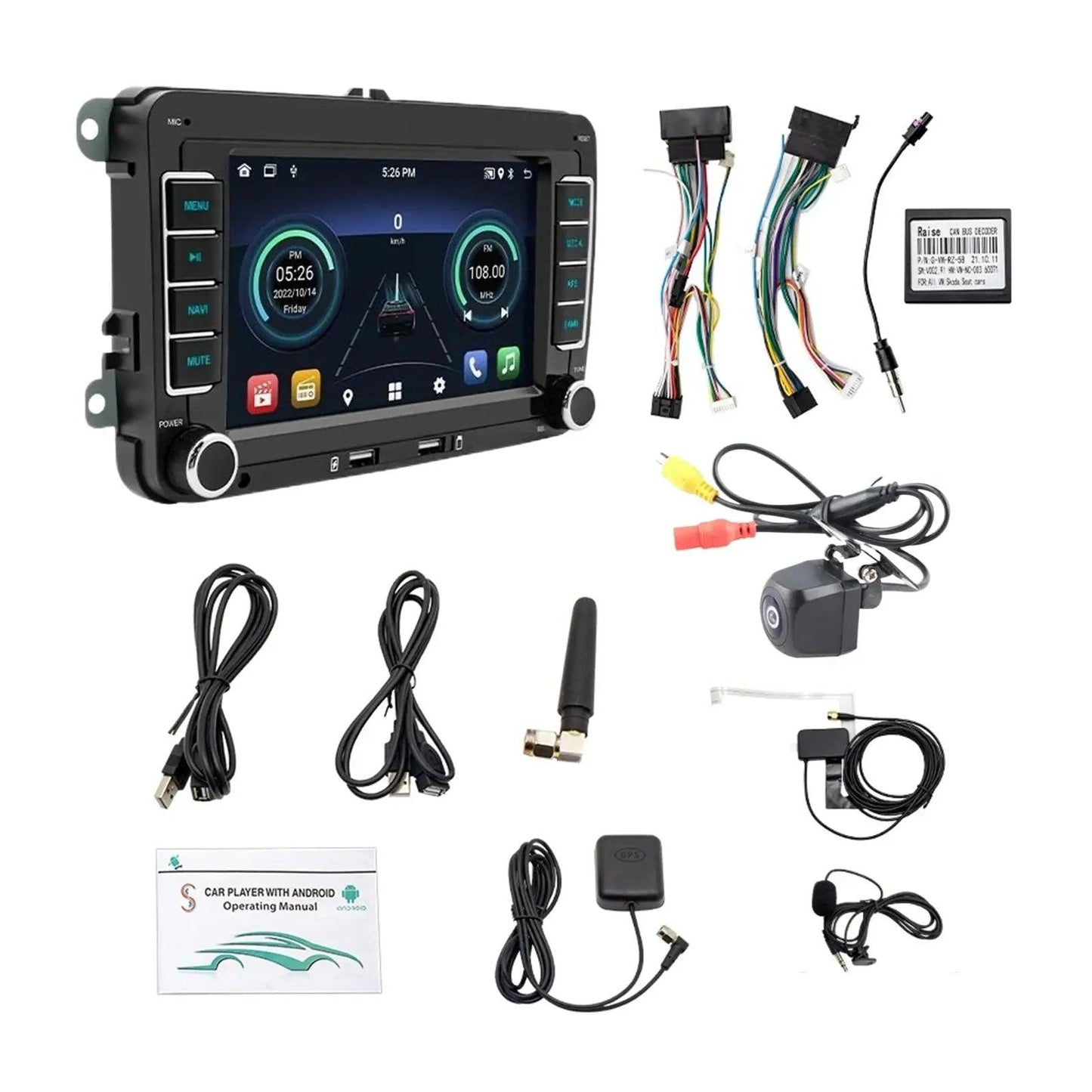 For VW Golf MK5 MK6 Jetta Passat CC 7" For Apple Carplay Car Stereo Radio Android 14 GPS Player Automotive multimedia - Auto Part Pro Switzerland