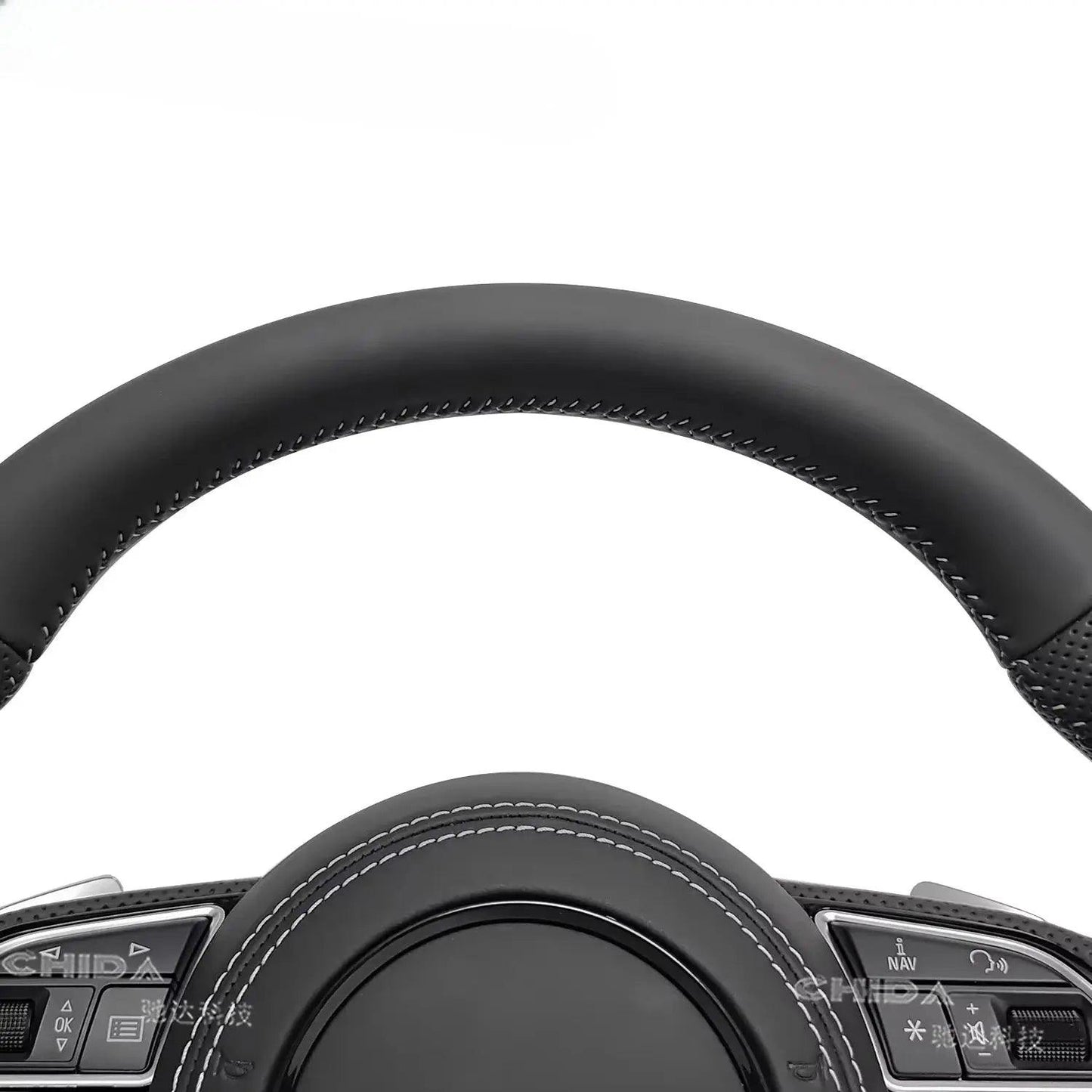 For Audis A3 A4 A5 A6 A8 Q5 RS3 RS7 Q7 C6 C8 A8 S6 S7 B8 B8.5 B9 S3 S4 S5 Hand Stitched Black Leather Steering Wheel - Auto Part Pro Switzerland