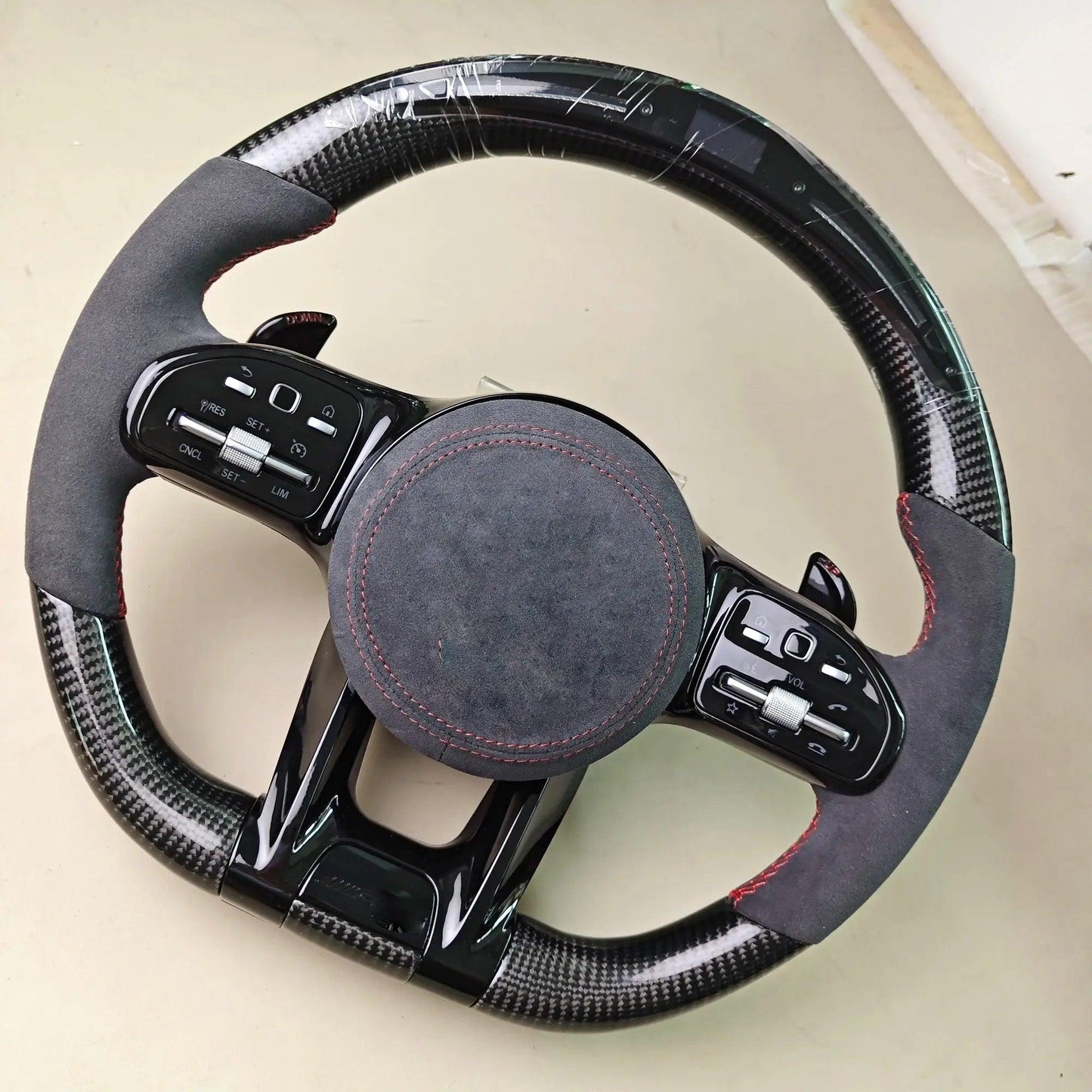LED Steering Wheel Carbon Fiber Fit For Benz Mercedes AMG C63 E63 A C E CL GL W205 W204 W213 W212 2012-2021 Customized - Auto Part Pro Switzerland