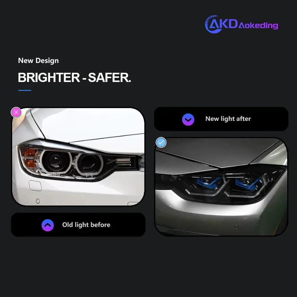 AKD Head Lamp for BMW F30 F35 LED Headlight 2013-2019 Headlights 320i 325i DRL Turn Signal High Beam Angel Eye Projector Lens - Auto Part Pro Switzerland