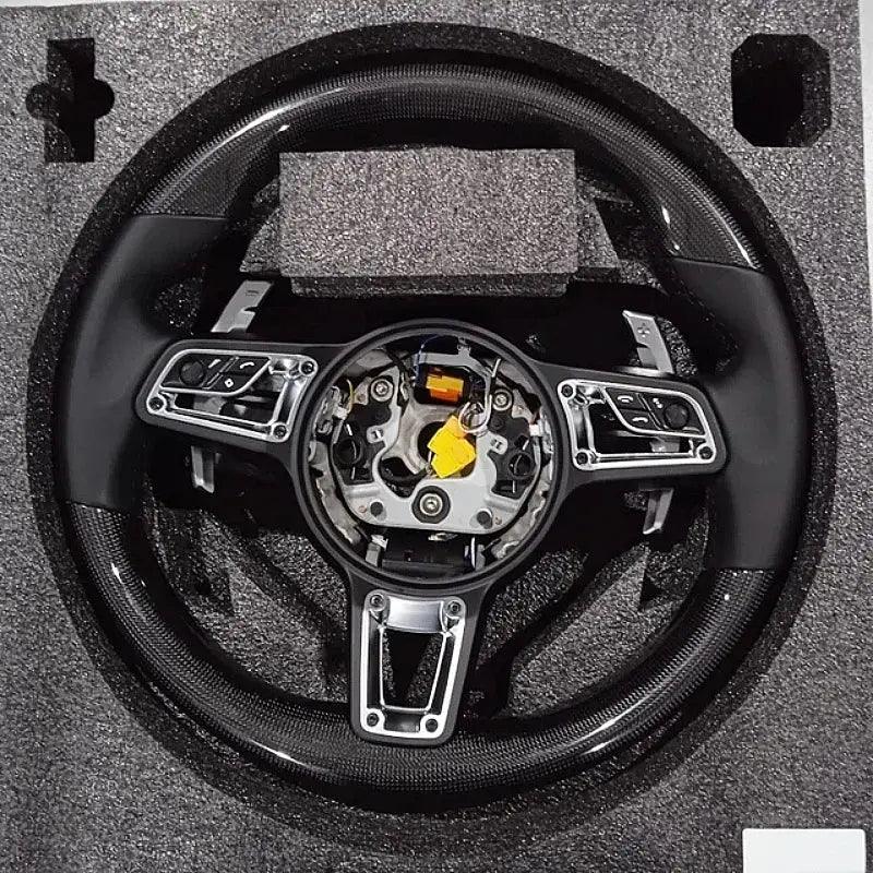 Car Steering Wheel for Porsche Macan Panamera Taycan Cayenne Cayman 718 911 918 Carbon Fiber Steering Wheel Car Accessories - Auto Part Pro Switzerland