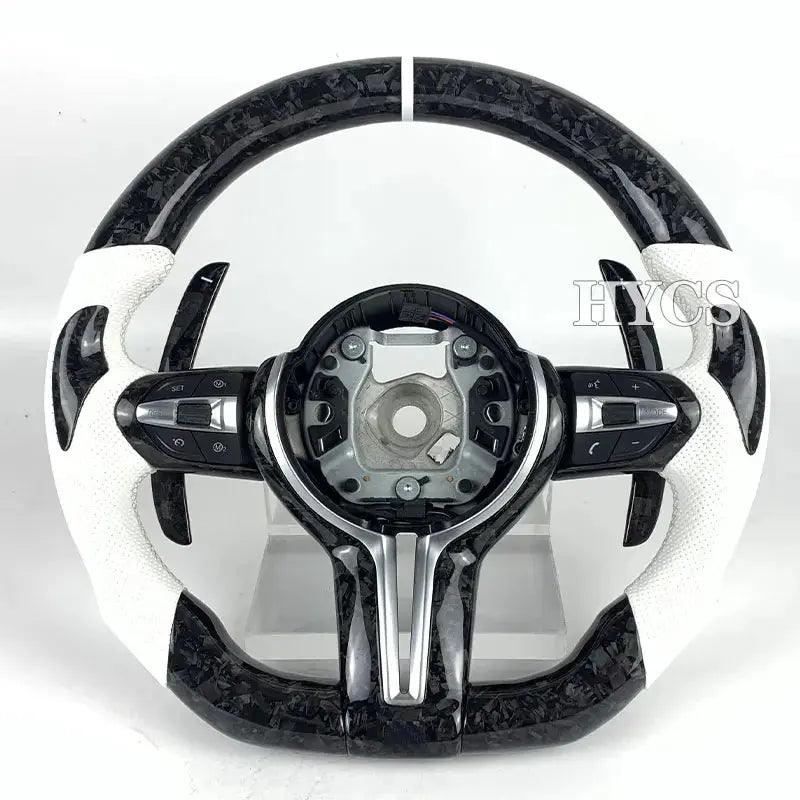 HYCS LED Purple Petal Forged Carbon Fiber Steering Wheel For BMW F20 F22 F30 F35 F32 F01 F02 F10 F18 M2 M3 M4 M5 - Auto Part Pro Switzerland