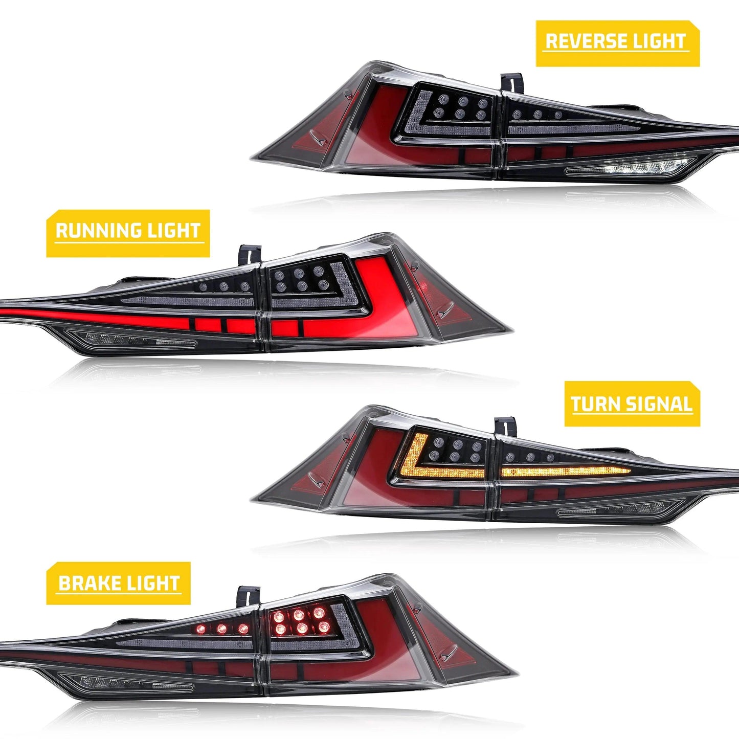 LED Tail Lights for Lexus IS250 IS300 IS350 IS200t ISF 2013-2020 Start Up Animation Sequential Facelift Lamps - Auto Part Pro Switzerland