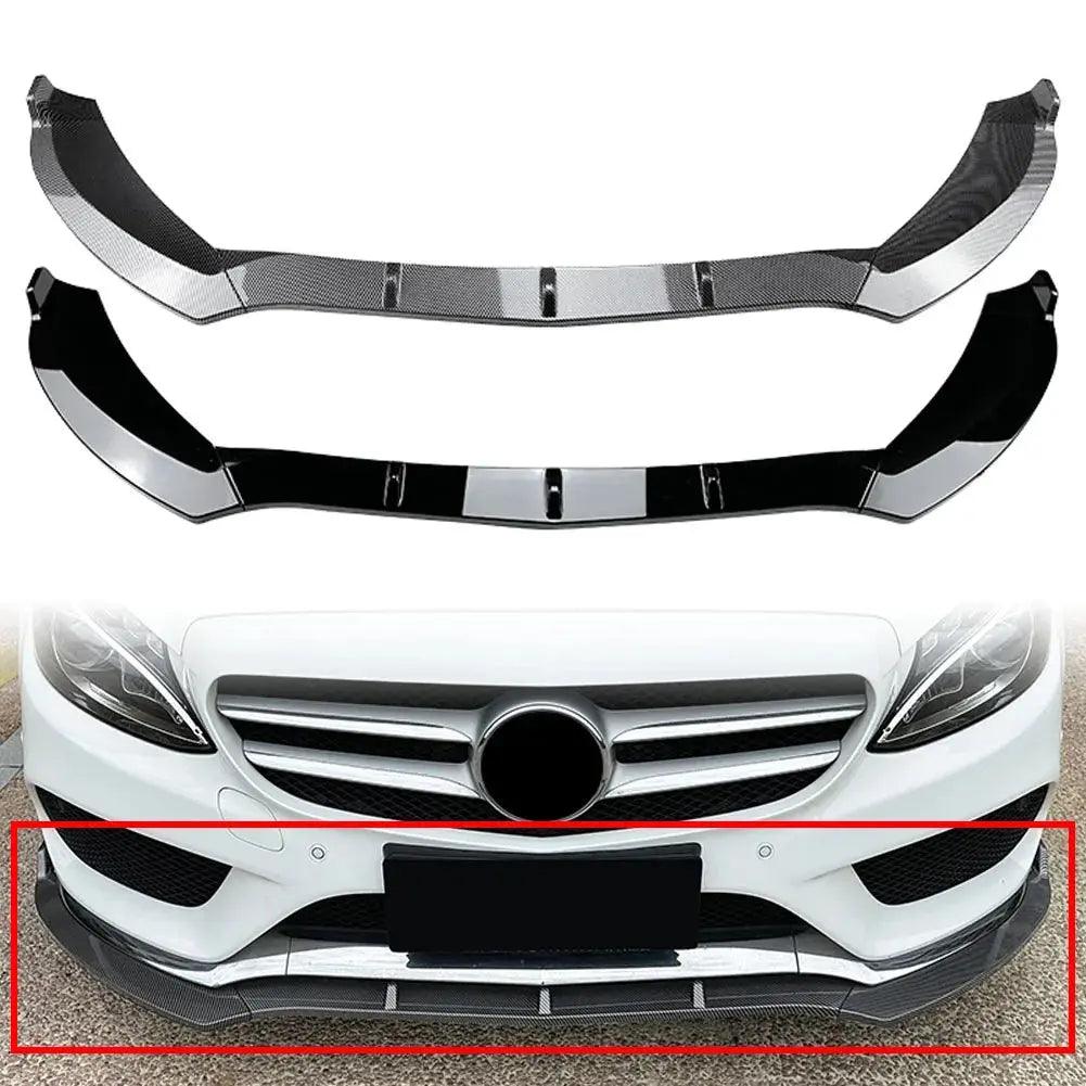 3Pcs Car Front Bumper Lip Splitter Spoiler Body Kit For Mercedes Benz C Class W205 C180 C200 C260 AMG 2015 2016 2017 2018 - Auto Part Pro Switzerland
