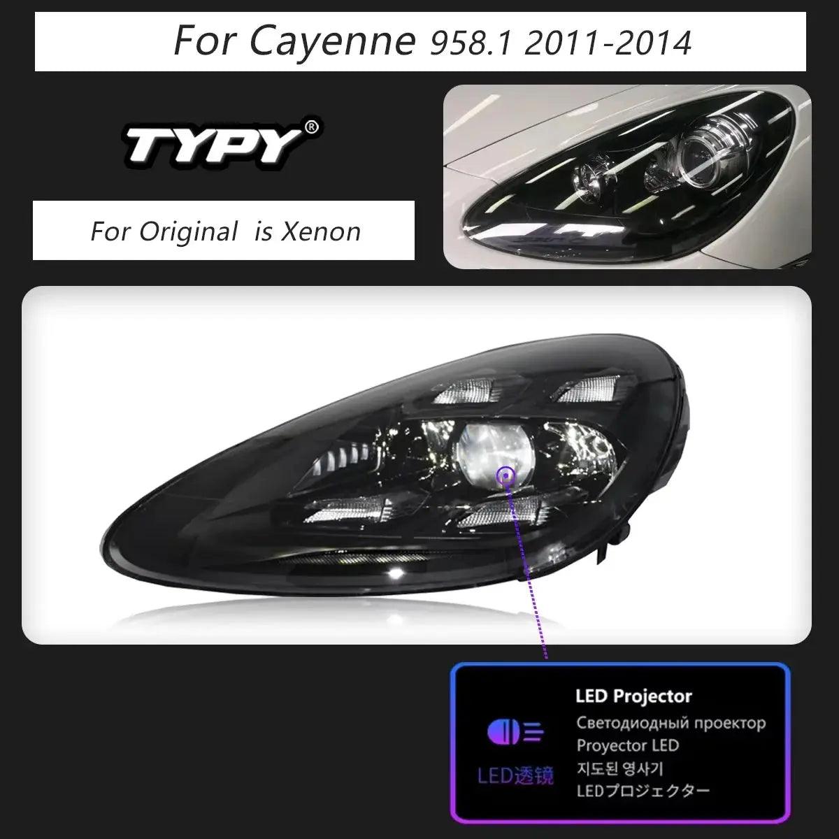 Car Lights For Porsche Cayenne 958 Headlight 958.1 LED Matrix Head Lamps Upgrade 2023 Style Plug Play - Auto Part Pro Switzerland