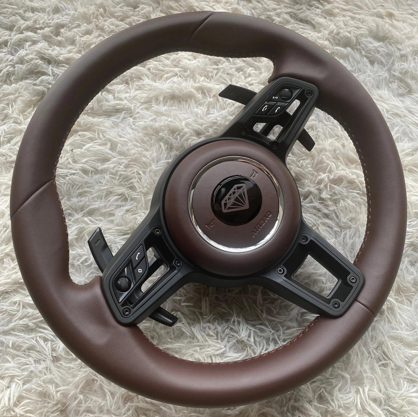 MT AUto Car Parts Full Leather Steering Wheel for Porsche Cayenne Boxster Panamera Cayman 911 991 970 997 718 Steering Wheel - Auto Part Pro Switzerland
