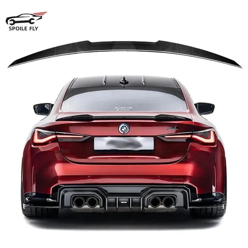 For BMW 4 Series G22 G24 High Quality ABS M4 Style Car Rear Wing Spoiler Glossy Black Carbon Fiber Look Body Kit - Auto Part Pro Switzerland