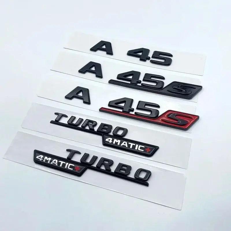 3D ABS Glossy Black Letters A35 A45 A45S Turbo 4matic Emblem for Mercedes Benz AMG Car Fender Trunk Rear W176 W177 Logo Sticker - Auto Part Pro Switzerland
