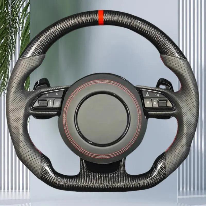 Customized Carbon Fiber Leather Steering Wheel Assembly For Audi RS A3 A4L A5 A6L Q5 Q7 A7 Q2 Q3 S4 S5 S7 8V B8 C7 - Auto Part Pro Switzerland
