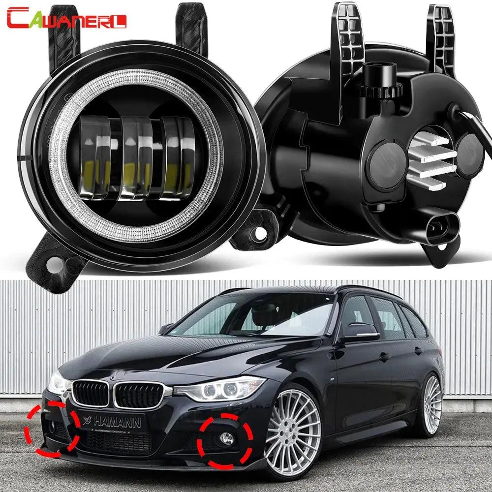 2 X Car Angel Eye LED Fog Light Daytime Running Lamp DRL For BMW F30 F34 F31 316i 320i 316d 325d 330d 318d 320d 335d 328i 335i - Auto Part Pro Switzerland