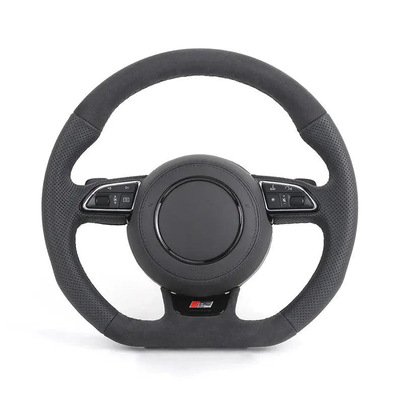 Car Start Button S-Line Half Alcantara Carbon Fiber Paddle LED Steering Wheel for TT R8 A4 A5 B8 B9 S4 RS6 A6 C7 RS Q5 Q6 - Auto Part Pro Switzerland
