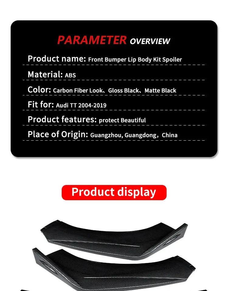 Audi TT TT RS 2004-2019 Front Splitter & Side Skirt Body Kit - Auto Part Pro Switzerland