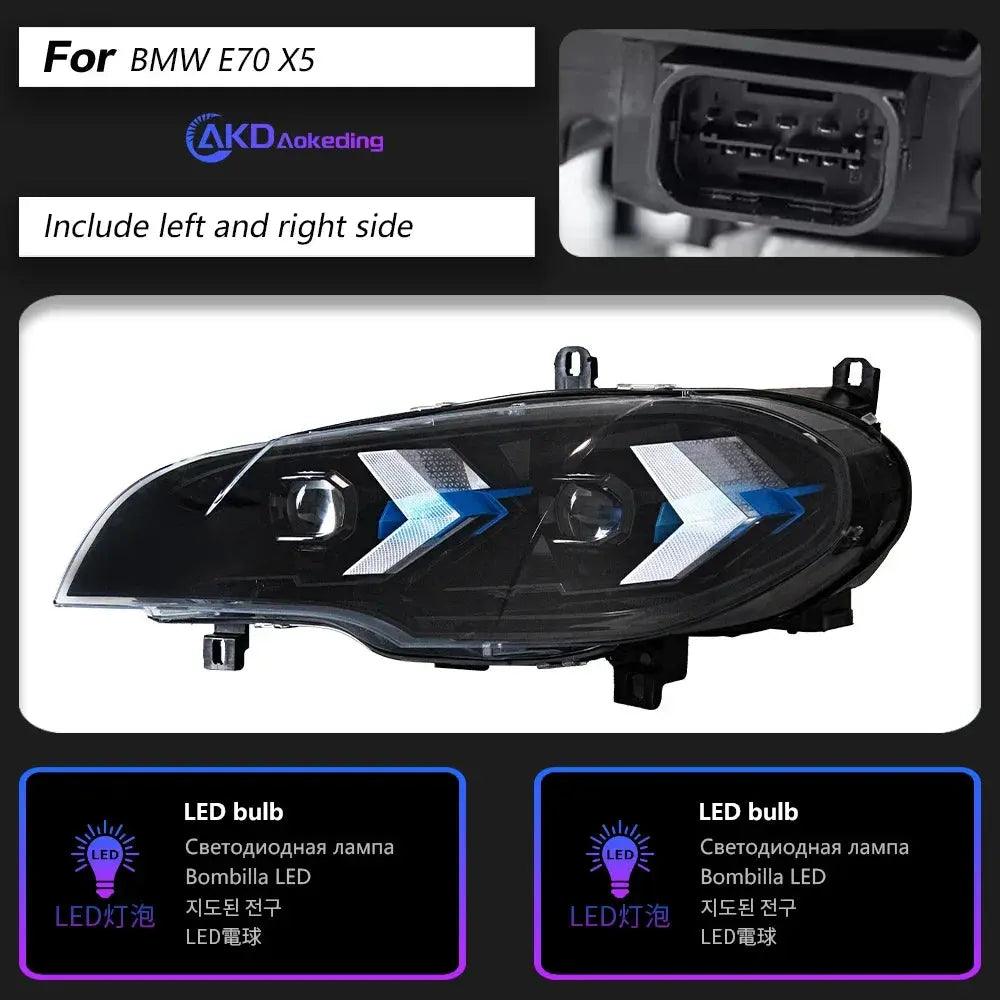 AKD Car For BMW E70 2007-2013 Headlights DRL Hella 12V H7 LED Bi Xenon Bulbs Fog Light Tools 2 PCS Angel Eye X5 Cars Accessories - Auto Part Pro Switzerland