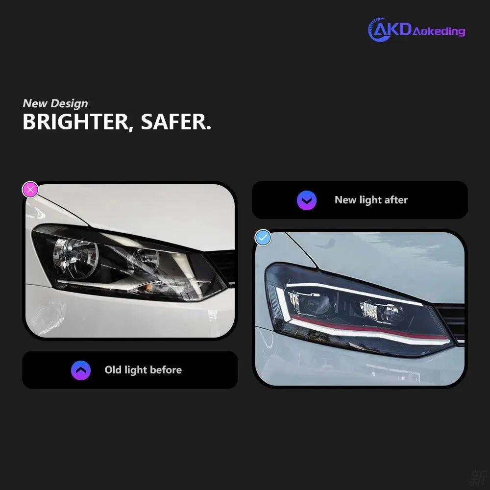 AKD Car Styling for VW Polo Headlights 2011-2018 Vento LED Headlight New Polo Design DRL Hid Head Lamp Bi Xenon Beam Accessories - Auto Part Pro Switzerland