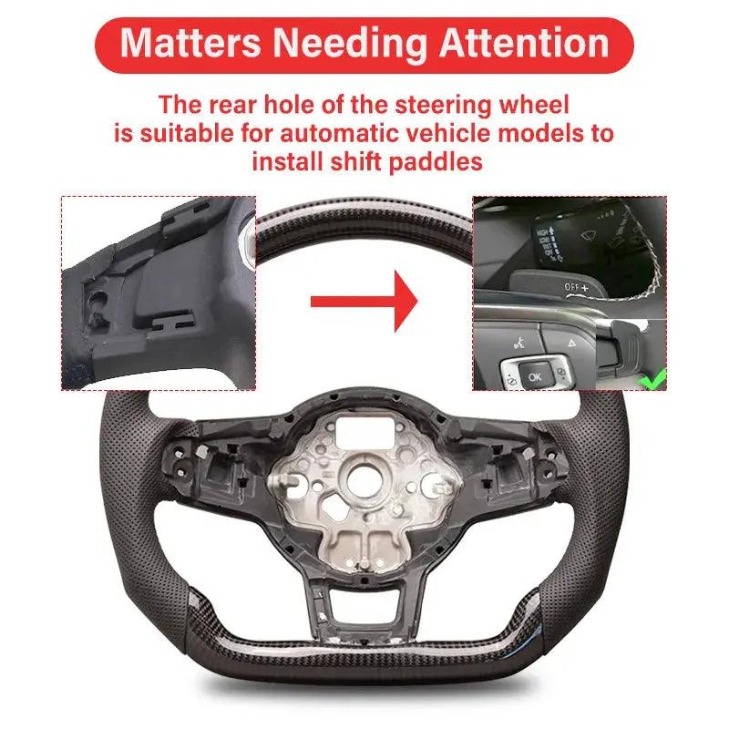 Forge Steering Wheel Fit for VW Mk5 MK6 MK7 MK7.5 GTI R Polo 2013-2020 Carbon Fiber Wheel - Auto Part Pro Switzerland