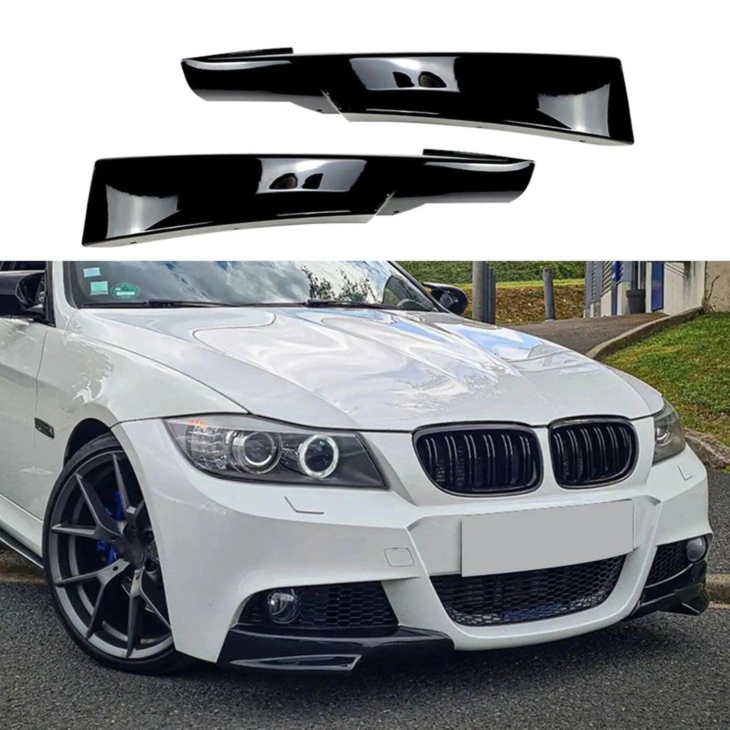 BMW 3 Series E90 E91 320i 330i M-Tech LCI 2005-2012 325i 328i Front Bumper Side Air Vent Intake Spoiler Splitter Cover Lip - Auto Part Pro Switzerland